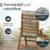 BURI 4x Auflagen Set Hochlehner für Gartenstühle 120x48x7cm Sesselauflagen Polster UV Lichtecht - Gartenstuhlauflagen Blumen Muster Stuhlkissen mit Dicker Schaumstoff Füllung (Grau) Bild 4