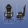 SONGMICS Gaming Stuhl, Ergonomischer PC Stuhl aus Polyester mit Fußstütze und 135° Neigung, 70 x 70 x (120-130) cm, Schwarz Bild 5