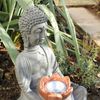 2er Set LED Solarleuchte, Buddha, Steinoptik, H 28 cm Bild 5