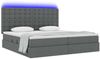 vidaXL Bett mit Stauraum und LED Dunkelgrau 200 x 200 cm Polyester 3372565 Bild 3