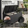 STEELSØN 'Serion' Polyrattan Aufbewahrungsbox 330 Liter, schwarz, 140×62×61 cm, wetterfest, Auflagenbox mit Innentasche Bild 3