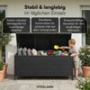 STEELSØN 'Serion' Polyrattan Aufbewahrungsbox 330 Liter, schwarz, 140×62×61 cm, wetterfest, Auflagenbox mit Innentasche Bild 2
