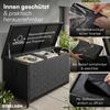 STEELSØN 'Serion' Polyrattan Aufbewahrungsbox 330 Liter, schwarz, 140×62×61 cm, wetterfest, Auflagenbox mit Innentasche Bild 5
