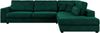 Freistehendes Ecksofa mit lose Kissen, L-form - SAVONA - rechts - Dunkelgrün Velours Bild 5