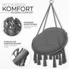 tillvex Hängesessel Anthrazit mit großem Kissen150kg zum Aufhängen | Hängestuhl Indoor & Outdoor | Hängekorb wetterfest | Schaukelkorb Bild 2