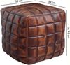 Sitzwürfel Echtleder braun 39 x 41 x 39 cm Ottomane Wohnzimmer, Design Pouf Hocker orientalisch, Polster Sitzhocker edel, Orient Beinablage Sofa, Würfel Polsterhocker eckig Bild 4
