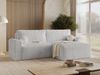 GRAINGOLD Ecksofa Aurora L, Couch L-Form mit Wellenfeder, Bettkasten, Losen Kissen, Cord-Stoff, Grau Bild 3