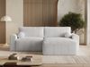 GRAINGOLD Ecksofa Aurora L, Couch L-Form mit Wellenfeder, Bettkasten, Losen Kissen, Cord-Stoff, Grau Bild 1