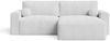 GRAINGOLD Ecksofa Aurora L, Couch L-Form mit Wellenfeder, Bettkasten, Losen Kissen, Cord-Stoff, Grau Bild 2