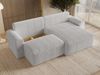 GRAINGOLD Ecksofa Aurora L, Couch L-Form mit Wellenfeder, Bettkasten, Losen Kissen, Cord-Stoff, Grau Bild 4