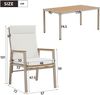 Merax Garten-Essgruppe, Gartenmöbel-Set, Geeignet für 6 Personen, bestehend aus 1 Tisch und 6 Stühlen, verzinktes Eisen, Tischplatte aus Kunststoffholz, Khaki + Beige Bild 4