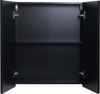 Spiegelschrank HWC-B19b, Badschrank Hängeschrank, 2 Regalböden hochglanz MVG-zertifiziert 70x60x16cm ~ schwarz Bild 5