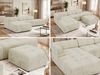 Modulares Ecksofa mit Hocker GRIDA 4M L Wohnlandschaft, Wellenfedern, gesteppte Sitzfläche, Wohnzimmer Sofa L-form - Beige Velvet - Links Bild 2