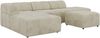 Modulares Ecksofa mit Hocker GRIDA 4M L Wohnlandschaft, Wellenfedern, gesteppte Sitzfläche, Wohnzimmer Sofa L-form - Beige Velvet - Links Bild 5