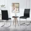 2er Set Ergonomischer Akzentstuhl Kunstleder Leinen, Küchenstuhl, Esszimmerstuhl, komfortabel, pflegeleicht, stabil,Schwarz Bild 2