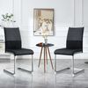 2er Set Ergonomischer Akzentstuhl Kunstleder Leinen, Küchenstuhl, Esszimmerstuhl, komfortabel, pflegeleicht, stabil,Schwarz Bild 1