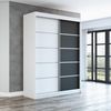 Schwebetürenschrank PARIS 2-türig Schrank 160 cm (mit Spiegel) Farbe: Weiß , schwarz Bild 2