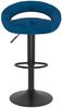 Barhocker KALSII höhenverstellbar 2er Set Blau Samt | Barstühle drehbar Küchenhocker Thekenhocker für Küche Hausbar Bild 4