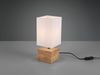 LED Tischleuchte Holzfuß mit Stoffschirm in Weiß, Höhe 30cm Bild 3