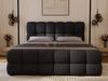 GRAINGOLD Modo Boxspringbett 160x200, mit gepolstertes Kopfteil, Doppelbett mit zwei Bettkästen, Velour-Stoff, Schwarz Bild 4
