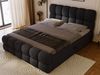 GRAINGOLD Modo Boxspringbett 160x200, mit gepolstertes Kopfteil, Doppelbett mit zwei Bettkästen, Velour-Stoff, Schwarz Bild 3