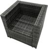 Fimous Outdoor Poly Rattan Gartenmöbel Gas Feuerstelle Esstisch Set Sessel mit Hohe Seite Couchtisch Groß Foothocker Dunkelgrau Gemischt Bild 4