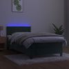 vidaXL Boxspringbett mit Matratze & LED Dunkelgrün 90x200 cm Samt 3134504 Bild 4