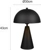 Große LED Tischleuchte in Pilzform aus Metall Schwarz, Höhe 43cm Bild 4