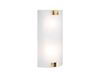 Flache LED Wandleuchte mit Glas Lampenschirm Weiß & Gold, Höhe 40cm Bild 2