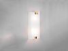Flache LED Wandleuchte mit Glas Lampenschirm Weiß & Gold, Höhe 40cm Bild 3