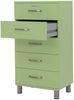 Malibu 'New Malibu 5215' Kommode, 5 Schubladen, Holz Hellgrün, 111 x 41 x 60 cm Bild 4