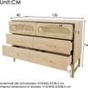 Kommode 120 x 40 x 74 cm in Sonoma Eiche mit 6 Schubladen und Rattanoptik Bild 5