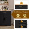 Merax Sideboard mit 3 Türen und einer Schublade, Buffetschrank mit ausziehbaren Regalen für Esszimmer, Wohnzimmer und Küche (Schwarz) Bild 5