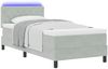 vidaXL LED Boxspringbett mit Matratze Hellgrau 100 x 200 cm Samt 3342566 Bild 3