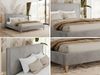 Design Polsterbett LUMARO CLASSIC 140 x 200 cm mit Lattenrost & 12cm hohen Füßen, Doppelbett mit Kopfteil, Konfigurierbar, Pocket Matratze - Hellgrau Velvet - VIRE LUX Bild 2