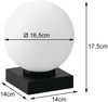 Kleine LED Tischleuchte Sockel Schwarz - Kugel Opalglas Weiß, Höhe 17,5cm Bild 4