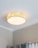 'Rena' Deckenleuchte Gold Stoffschirm rund flach ø45 cm Trommelform Moderne Deckenlampe Bild 3