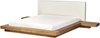 Bett mit Lattenrost ZEN 160 x 200 cm Kunstleder Heller Holzfarbton Bild 5