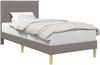 vidaXL Bettrahmen mit Kopfteil Taupe 90 x 200 cm Stoff 42027562 Bild 2