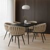 HOME DELUXE Esszimmerstuhl gewebt AYLA - 6er Set Beige Bild 2