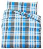 vidaXL Bettwäsche-Set Blau und Grau 200x200 cm Baumwolle 136063 Bild 2
