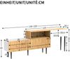 Merax TV-Schrank mit verstellbarer Länge, Modulares 2-teiliges Design, Holzoptik + Weiß matt, Schwarze Metallbeine Bild 4