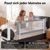 Bellabino 'Drina' Bettschutzgitter, Rausfallschutz klappbar & höhenverstellbar, aus Oxford-Stoff & Metall, 200 cm, hellgrau Bild 3
