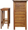 vidaXL Bartisch und Stuhl-Set 3-tlg. Akazienholz Massiv [44008] Bild 4