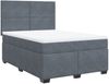vidaXL Boxspringbett mit Matratze Dunkelgrau 140x200 cm Samt 3293225 Bild 3