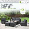Juskys Polyrattan Gartenmöbel Set Salou - Outdoor Lounge wetterfest 6 Personen - Sitzecke mit Tisch & Kissen für Garten, Balkon, Terrasse - Schwarz Bild 5