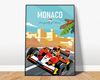 Poster Formel 1 Länder Städte Rennstrecke Rennfahrer Rennwagen · Deko Print ohne Rahmen - B Monaco / 60x90 cm Bild 2