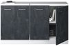 Küchenschrank für Dachschrägen R-Line Schwarz Beton 140 cm 2er Set Schrankkorpuss 60 cm Tiefe Vicco Bild 5