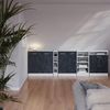 Küchenschrank für Dachschrägen R-Line Schwarz Beton 140 cm 2er Set Schrankkorpuss 60 cm Tiefe Vicco Bild 4