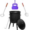 Ø36 Uchag 2mm Stahl Utschak 10L Kazan Grillfächer Schaumkelle Suppenkelle Utschak Utschag Kasan Feldküche Außenküche Eintopfofen Gulaschkanone Bild 2